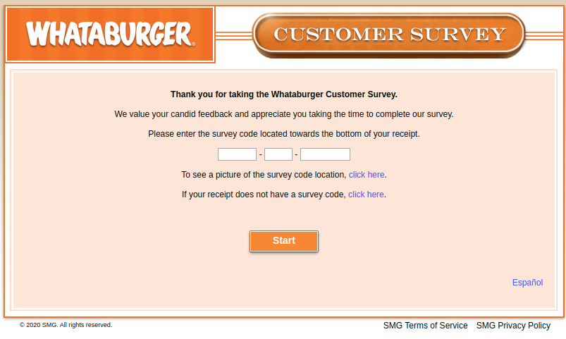 Whataburger Customer Survey