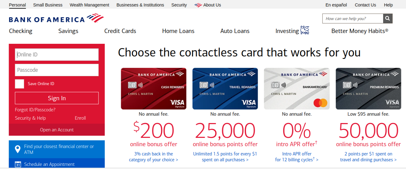 Bank of America Banking Login