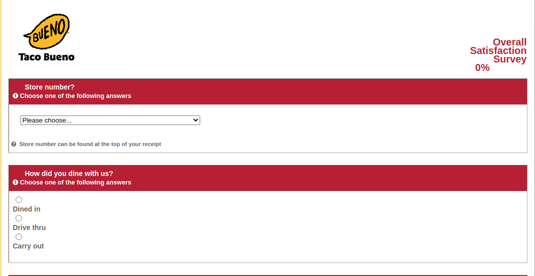 Taco Bueno Survey