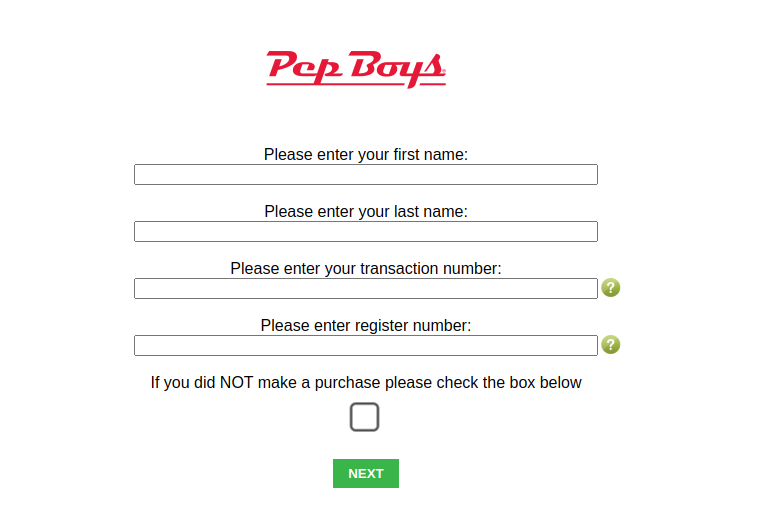 pep boys survey