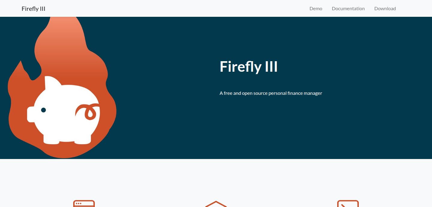Screenshot of the Firefly III website