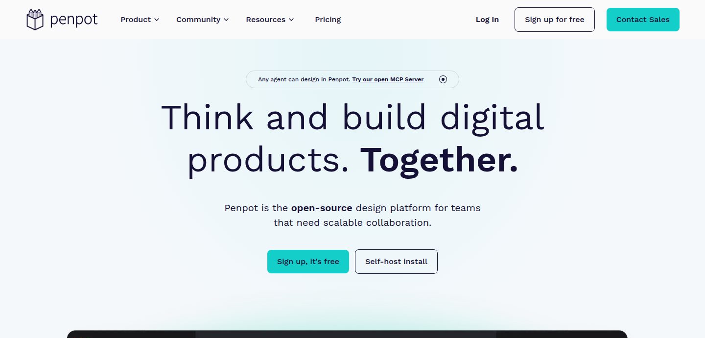 Screenshot of the Penpot website