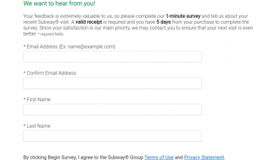 Subway Listens Survey