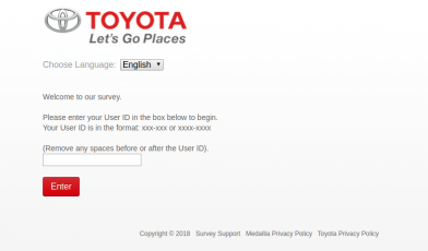 Toyota Feedback Survey