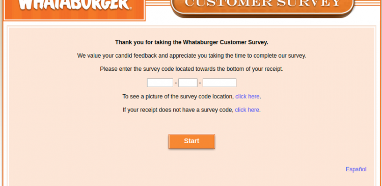 Whataburger Customer Survey