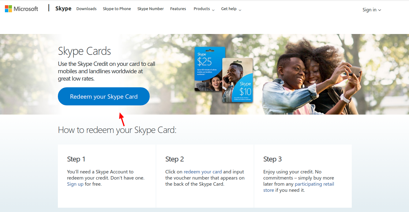 Skype Prepaid Card Redeem