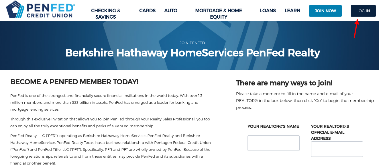 PenFed Membership Login