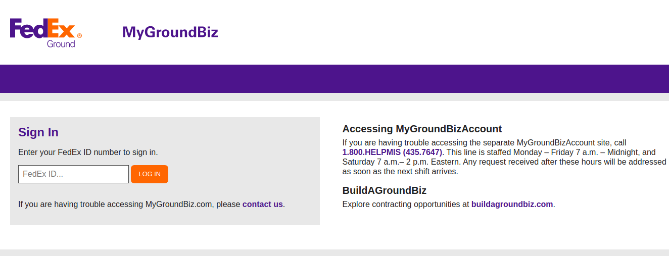 MyGroundBiz Login