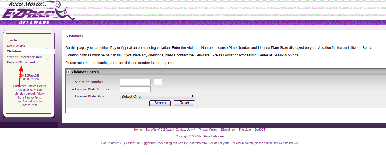 E ZPass Register