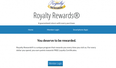 Royalty rewards Member Login