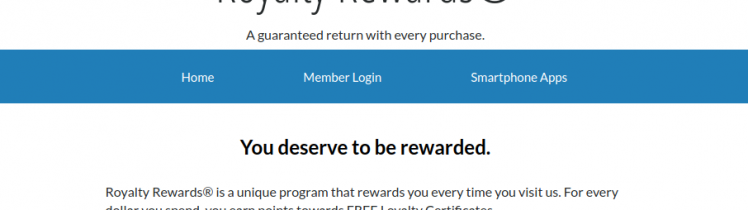 Royalty rewards Member Login