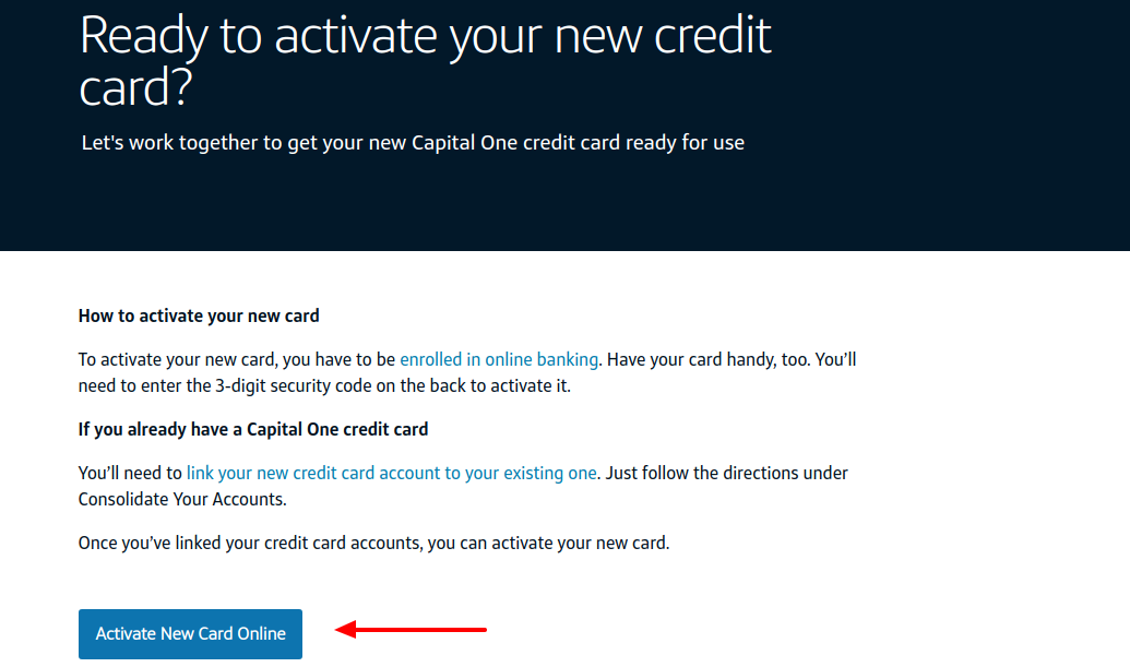 Activate Credit Card Online