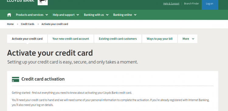 Lloyds Bank Credit Cards Activate