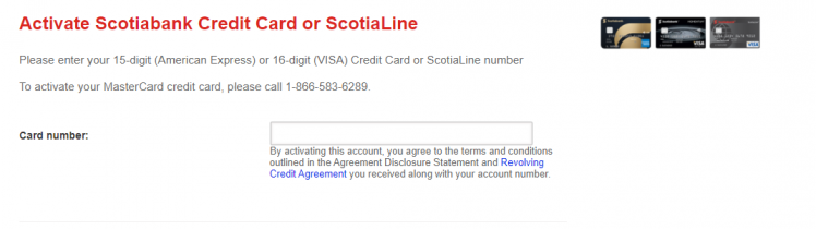 Scotiabank Credit Card Activation