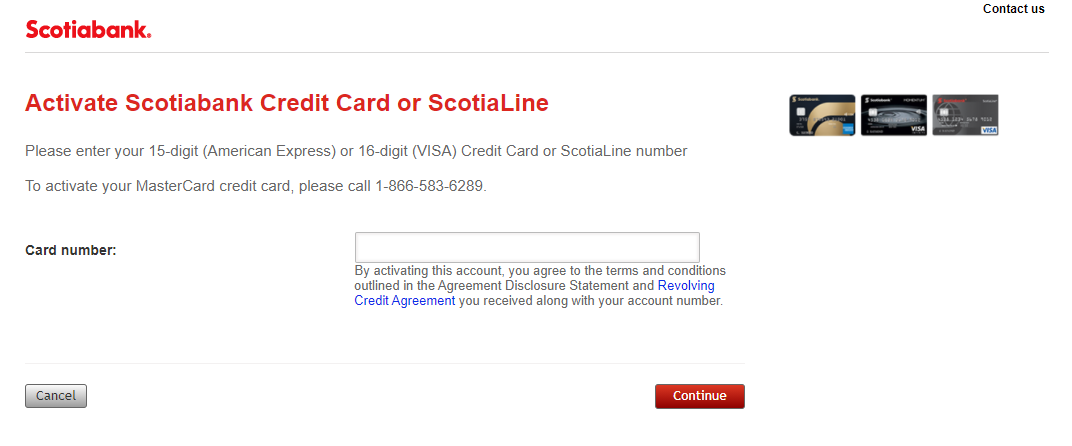 Scotiabank Credit Card Activation