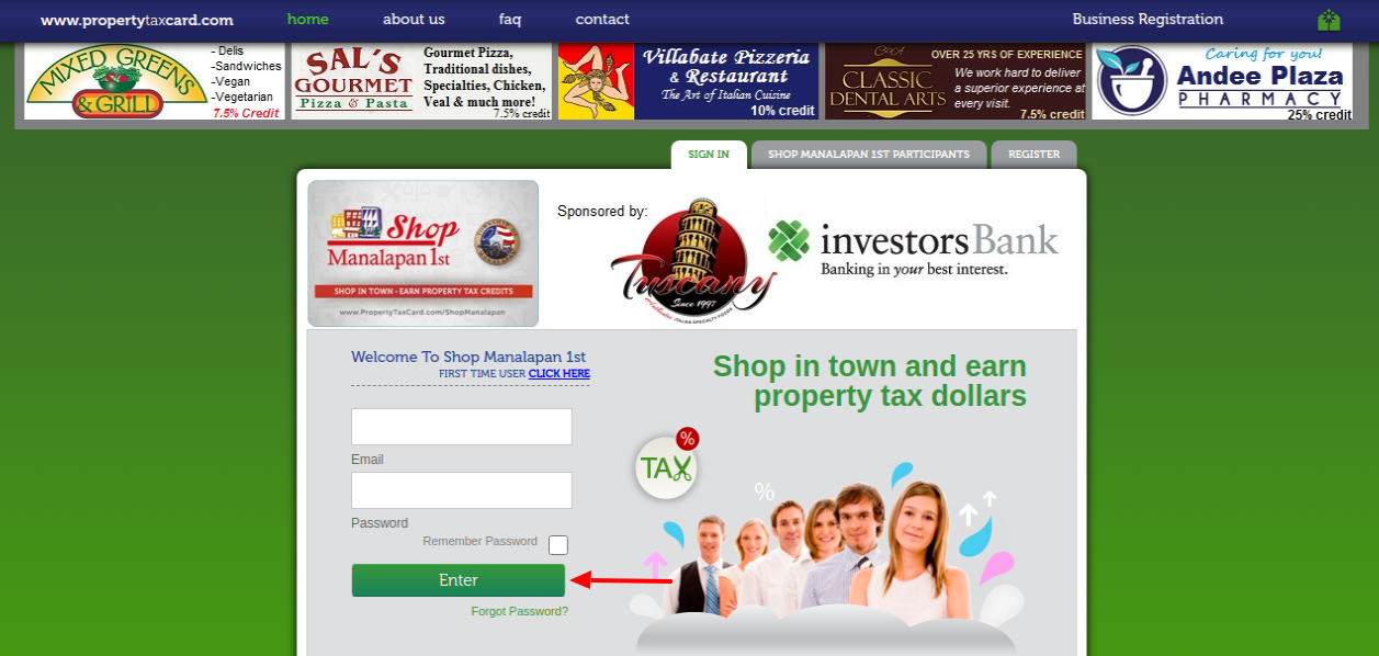 Property Tax Reward Login