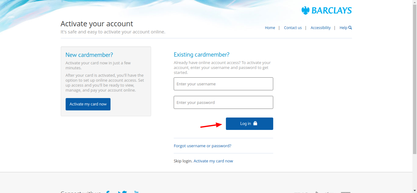 NFL Barclay Credit Card login