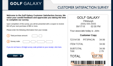 Golf Galaxy Customer Survey