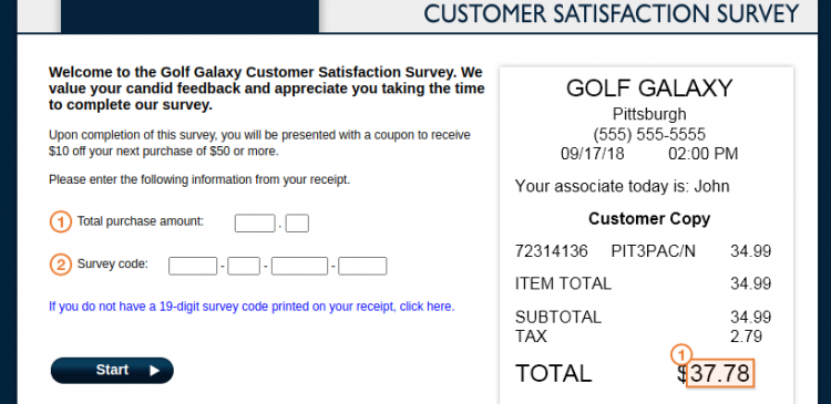 Golf Galaxy Customer Survey