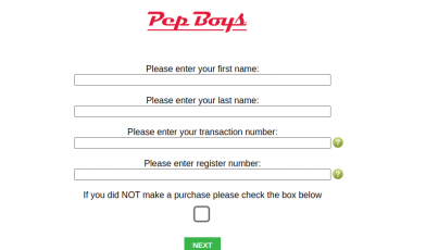 pep boys survey