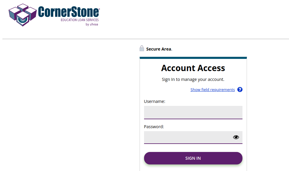 cornerstone loans login