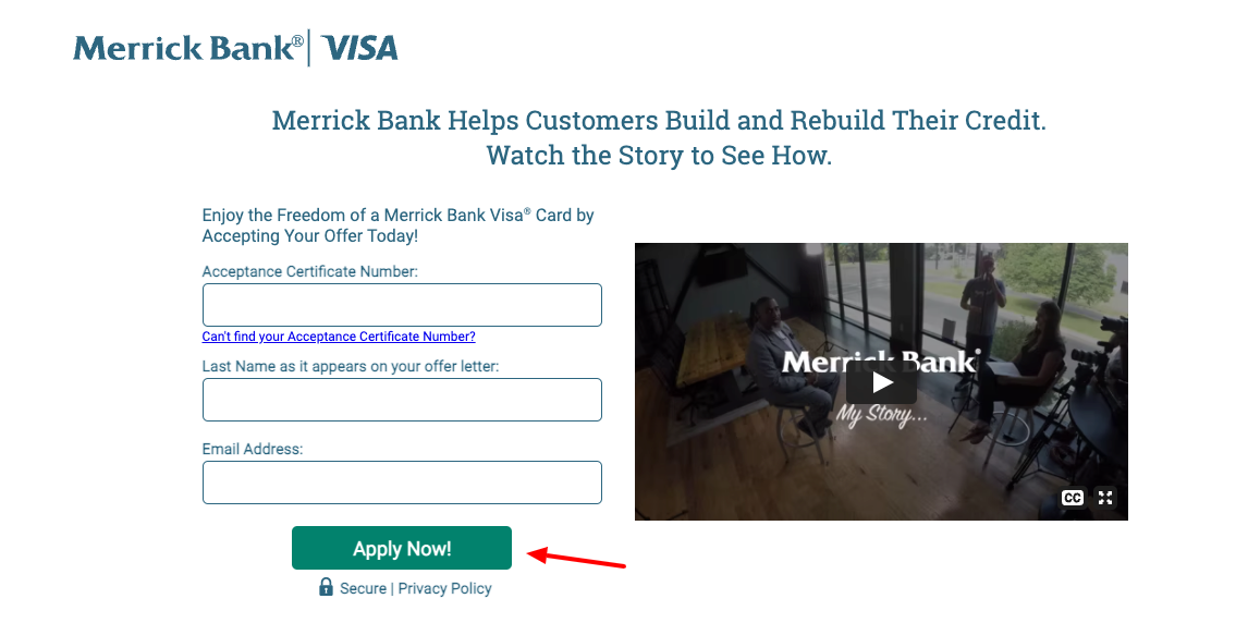 merrick bank apply