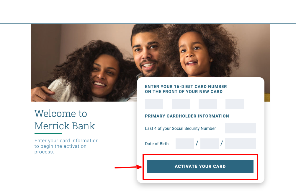 merrick bank credit card activation