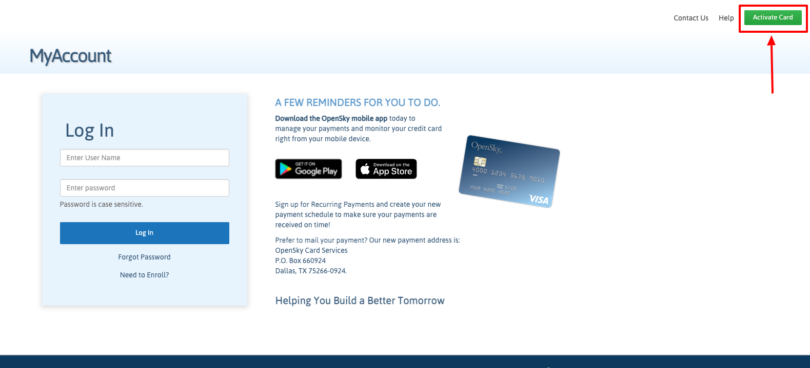 opensky credit card activate