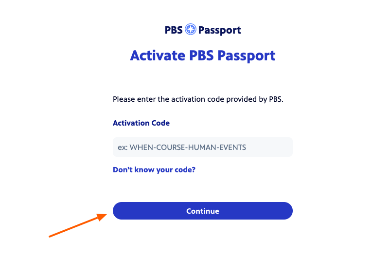 activate pbs passport